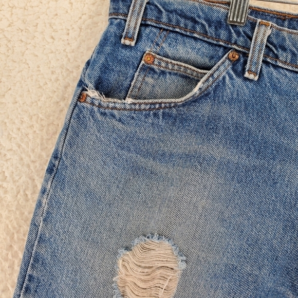 Vtg Levis Blue Jeans 506 Mens 38x30 Distressed Hi Rise Tapered Leg USA (36x30) - Picture 12 of 14